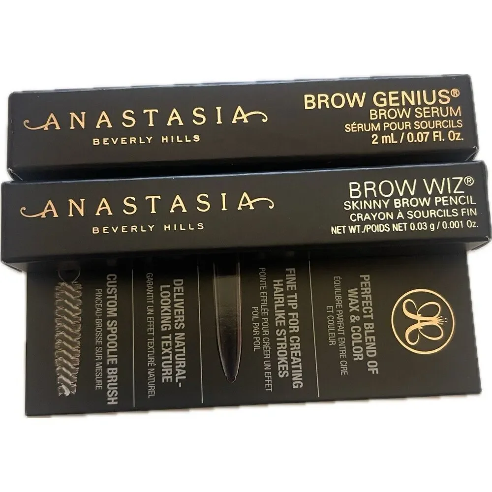 NIB Anastasia Beverly Hills Brow Genius & Brow Wiz Set Skinny Brow Pencil Sealed